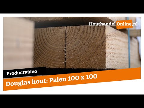 Paal Douglas hout 100x100mm fijnbezaagd  video