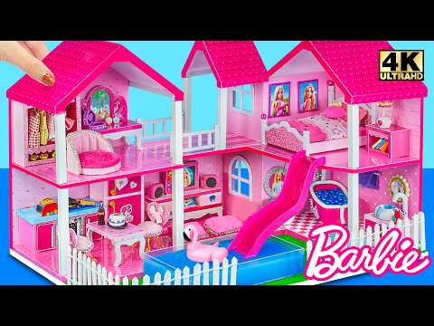 Build AMAZING Barbie Doll House with Princess Bedroom, Kitchen Playset, Pool ❤️ DIY Miniature House