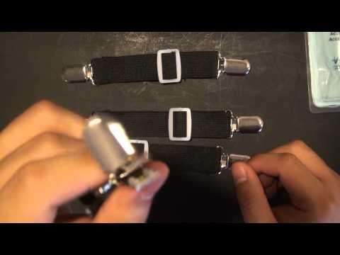 Adjustable Bed Sheet Fasteners Suspenders Set of 4, Black review and unboxing