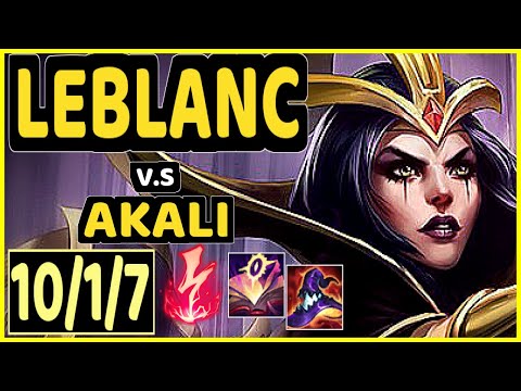 TINOWNS (LEBLANC) vs AKALI - 10/1/7 KDA MID GAMEPLAY - BR Ranked GRANDMASTER