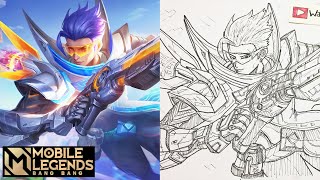 Download lagu GRANGER AGENT Z!  How to draw GRANGER Mobile Legends / Cara menggambar GRANGER Mobile Legends mp3