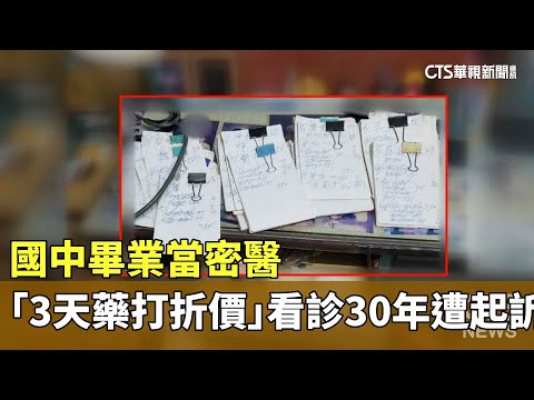 國中畢業當密醫　「3天藥打折價」看診30年遭起訴