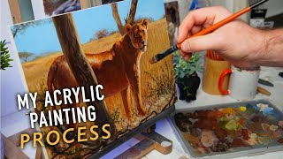 How I Design my Painting Compositions | Lioness in Acrylics