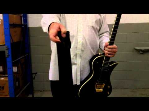 LOCK-IT Guitar Strap Black Soft Leather Patented Locking Technology image 3