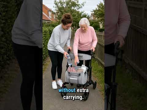 MobiWalk® SIT-RIGHT Rollator Walker with Adjustable Seat & Handles | Indoor & Outdoor Rollator | Extra Wide Padded Backrest | 8” Wheels with Brakes & Parking Lock