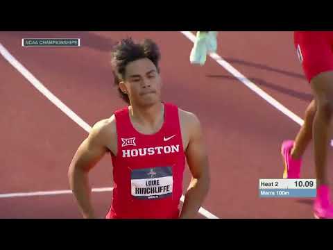 NCAA Men's 100m heat, Louie Hinchliffe (Houston)  10.09 (+0.3)