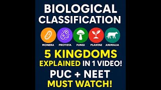 “Biological Classification | Class 11 Biology | NEET & PUC 1st Year | Easy Explanation”.