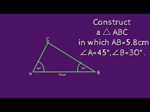 How to construct a triangle ABC with angle A=60° angle B=30° and AB=5.8cm.shsirclasses.