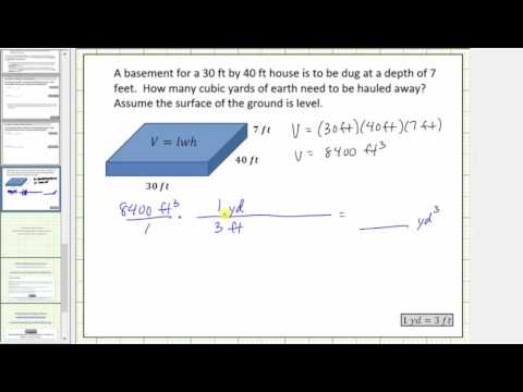 Determine Volume in Cubic Feet and Cubic Yards (Conversion)