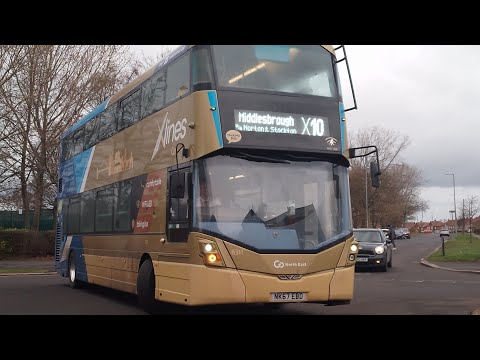 ** RARE ** Go North East X21 Branded Wright Street deck Micro Hybrid on The X10. 6311 NK67 EBD