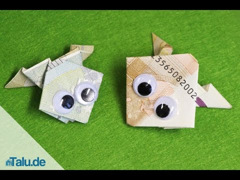 Geldschein zu einem Frosch falten - Faltanleitung - Talu.de