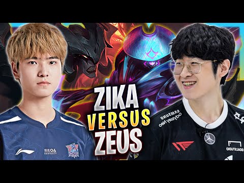 ZEUS vs ZIKA! - T1 Zeus Plays Jax TOP vs LNG Zika Aatrox! | Bootcamp 2023