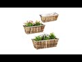 Blumenkasten Holz 3er Set Braun - Holzwerkstoff - Kunststoff - 46 x 15 x 23 cm