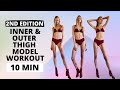 Inner and Outer Thigh  Model Workout for Slim Lean Model Legs PART 2 / Nina Dapper