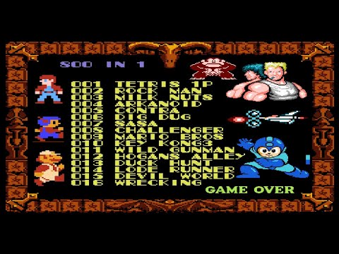 NES 800 in 1 Gameplay : New Nintendo Pack Unlock