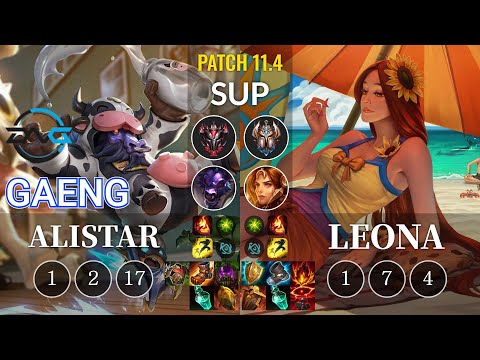 DFM Gaeng Alistar vs Leona Sup - KR Patch 11.4