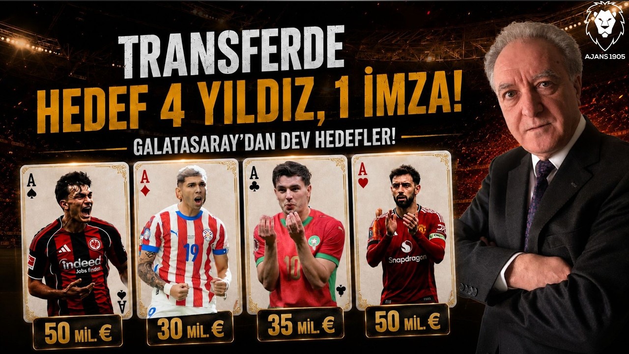 Galatasaray'da Hedef 4 Yıldız, 1 İmza! Brahim Diaz, Bruno Fernandes, Enciso, Can Uzun | Ve Icardi...