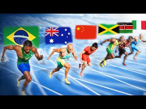100m Speed Comparison | Fastest Men by Continent [3D]
