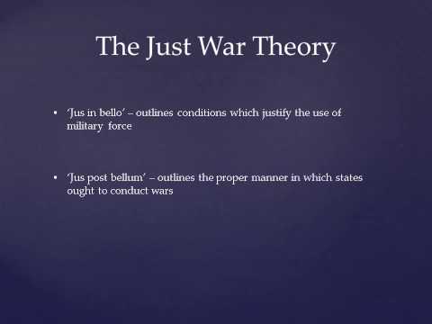 The Just War Theory  Revised Presentation