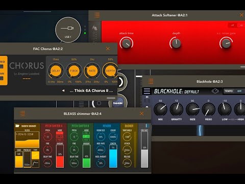 Massive Ambient Guitar - Bleass Shimmer - BLACKHOLE - Attack Softener - FAC Chorus - iPad Demo
