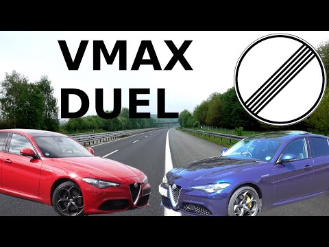 Alfa Romeo Giulia Veloce BENZINA vs. DIESEL acceleration / Vmax 241kph / 150mph on German Autobahn