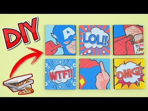 Decora tu cuarto con estos cuadros Pop Art reciclando unas cajas de pizza