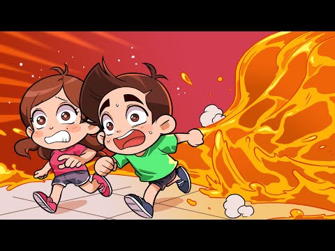 SOFÌ E LUÌ SCAPPANO DAL VULCANO! THE FLOOR IS LAVA CHALLENGE! CALDO VS FREDDO!! | Me contro Te