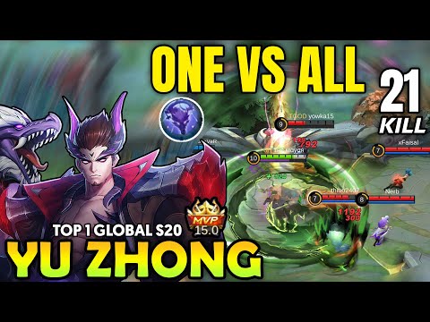 21 KILLS !! YU ZHONG BEST BUILD 2021 ~ YU ZHONG TOP GLOBAL BUILD ~ MOBILE LEGENDS