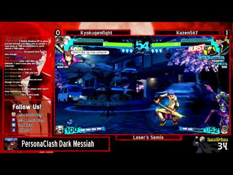 PersonaClash Dark Messiah - P4AU - Loser's Semis - Kazen vs. Kyokugenfight