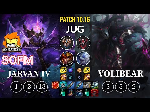 SN SofM Jarvan IV vs Volibear Jungle - KR Patch 10.16
