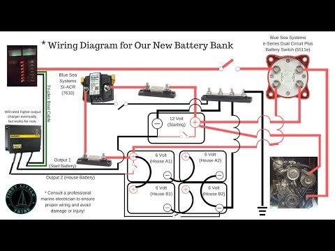 Blue Sea Systems Battery Switch 5511e & ACR 7610 | 6 Volt Battery Bank Diagram in Series & Parallel