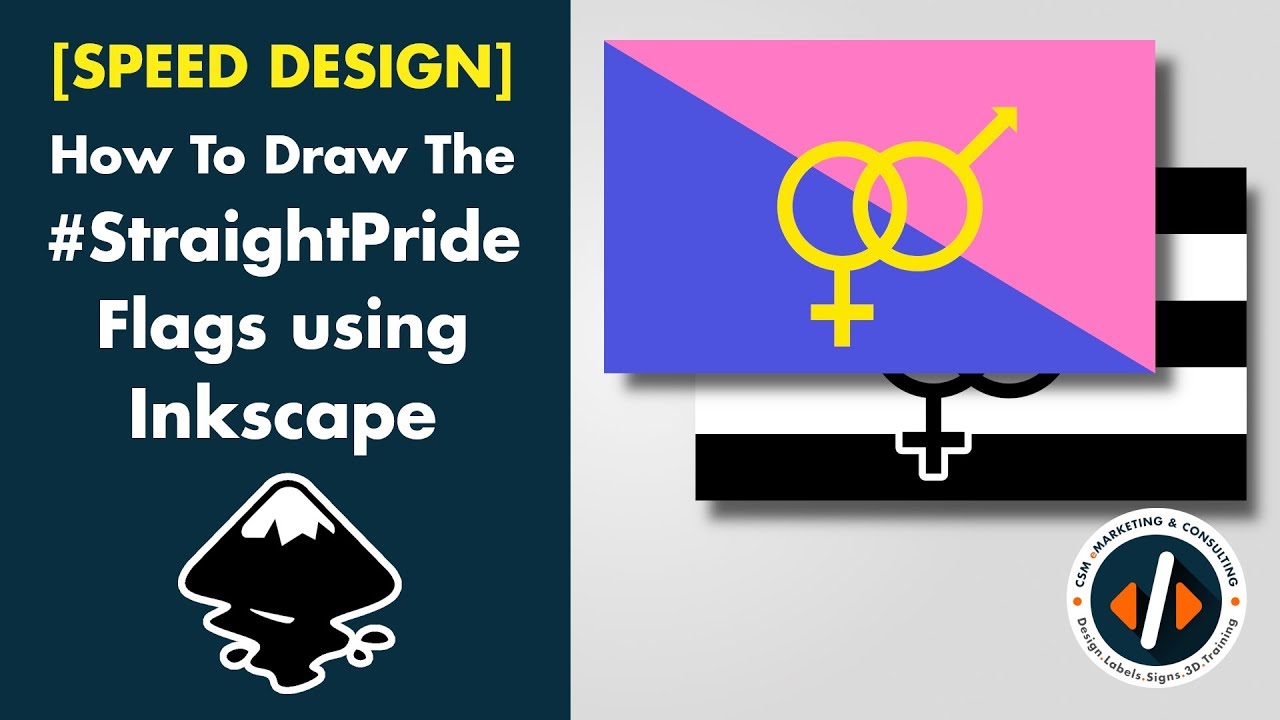[SPEED DESIGN] How to Draw the Straight Pride Flags using Inkscape. | @csmemarketing