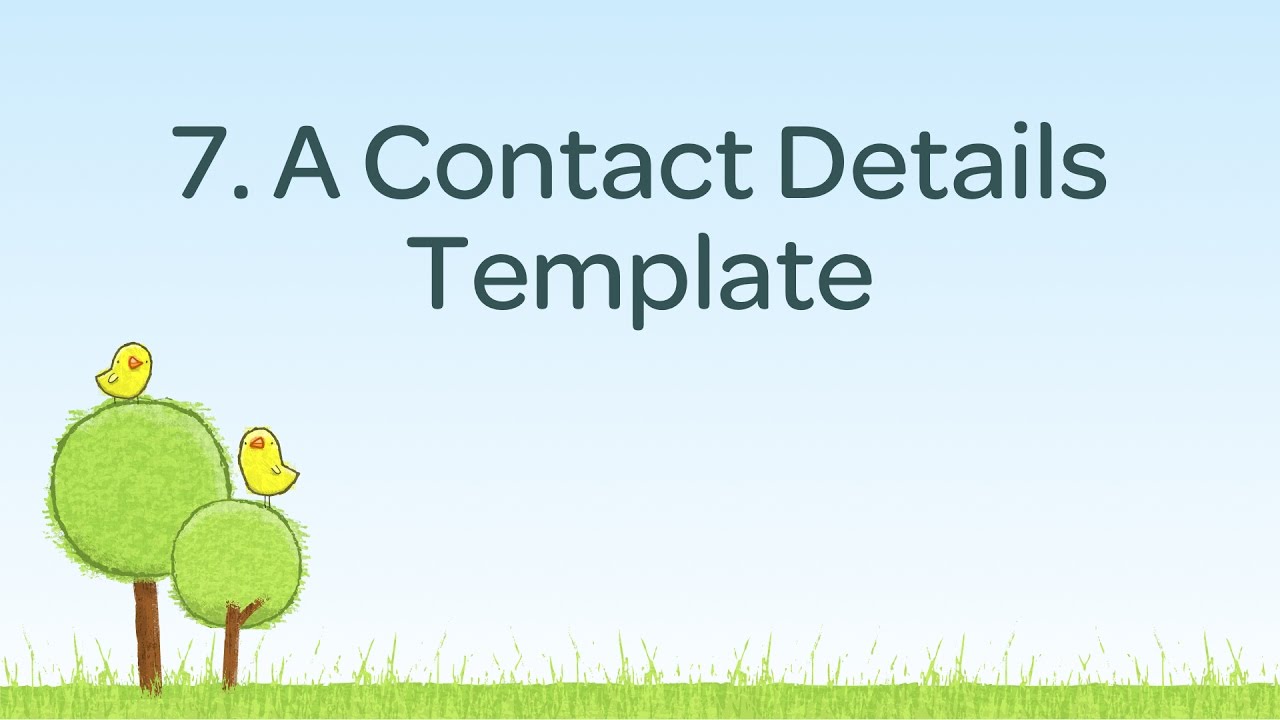 A contact details template
