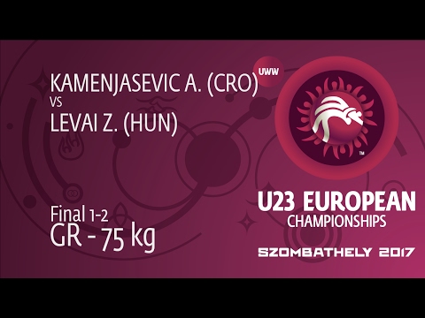 GOLD GR - 75 kg: Z. LEVAI (HUN) df. A. KAMENJASEVIC (CRO), 7-2