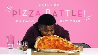 Kids Try Pizza Battle! New York Thin Crust vs. Chicago Deep Dish | Kids Try | HiHo Kids