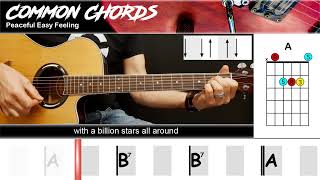 Peaceful Easy Feeling - Eagles | EASY GUITAR LESSON | Scrolling Chords & Lyrics