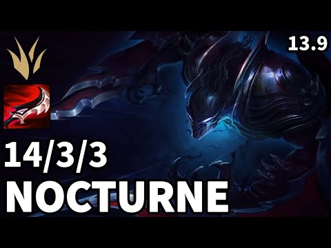 Nocturne Jungle vs Qiyana - KR Master  | Patch 13.9