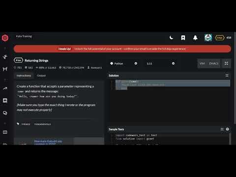 Codewars Returning Strings Python 8 Kyu