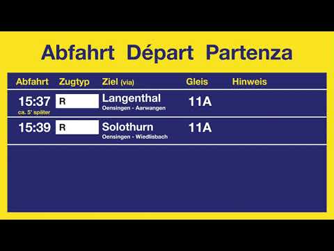 Asmobil Infopoint Ansage - Verspätungsmeldung zum Regio nach Langenthal