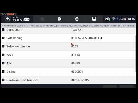 Ultimate Guide: Testing Audi Door, Window, & Mirror Functions with YOUCANIC Scanner!