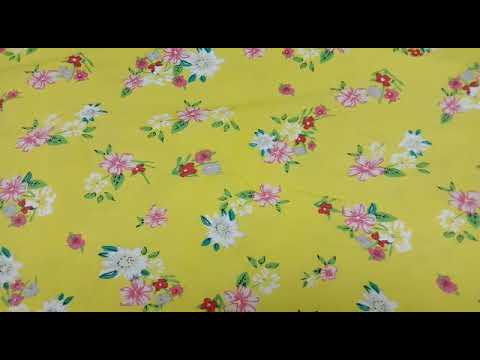 Printed Yellow Rayon Fabric