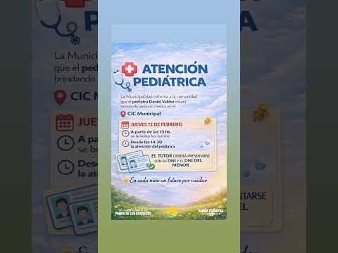 atención comunidad de pampa de los guanacos, les comunicamos  atención pediátrica