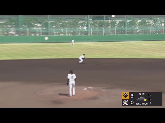 【ファーム】三遊間抜かせず!! マリーンズ・松石信八 華麗に捌いてダブルプレーを奪う!! 2025年8月31日 千葉ロッテマリーンズ 対 読売ジャイアンツ