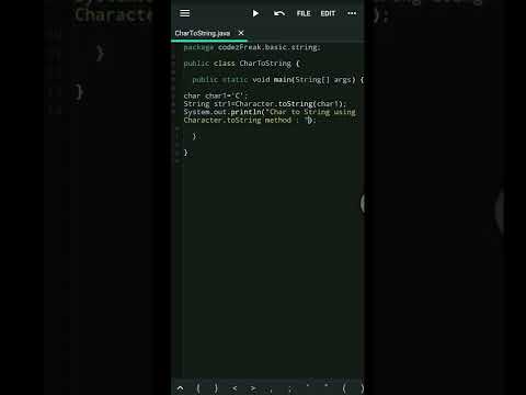 Converting Character Array Into String Programming Java Shorts