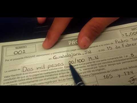 2018 Como hacer el llenado correcto de un pagaré