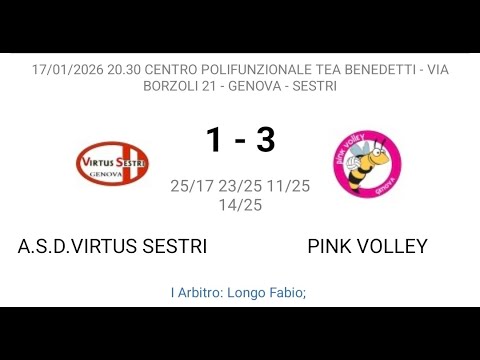 Seconda Divisione 2025/26: Virtus Sestri Volley vs  Pink Volley