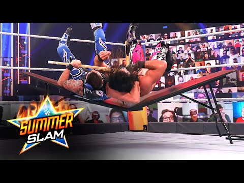 Dominik Mysterio slams Seth Rollins through a table: SummerSlam 2020 (WWE Network Exclusive)