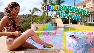 DO NOT PUT 1,000 BATH BOMBS IN A HOT TUB!! (ft. Molly Eskam)