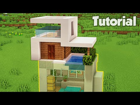 Minecraft: How to Build a Small Modern underground House with Secret Base Tutorial (Easy) #28