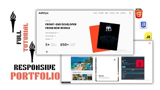 How to Create a Responsive Modern Portfolio  Website Html CSS JS Full Tutorial Beginners to Advanced